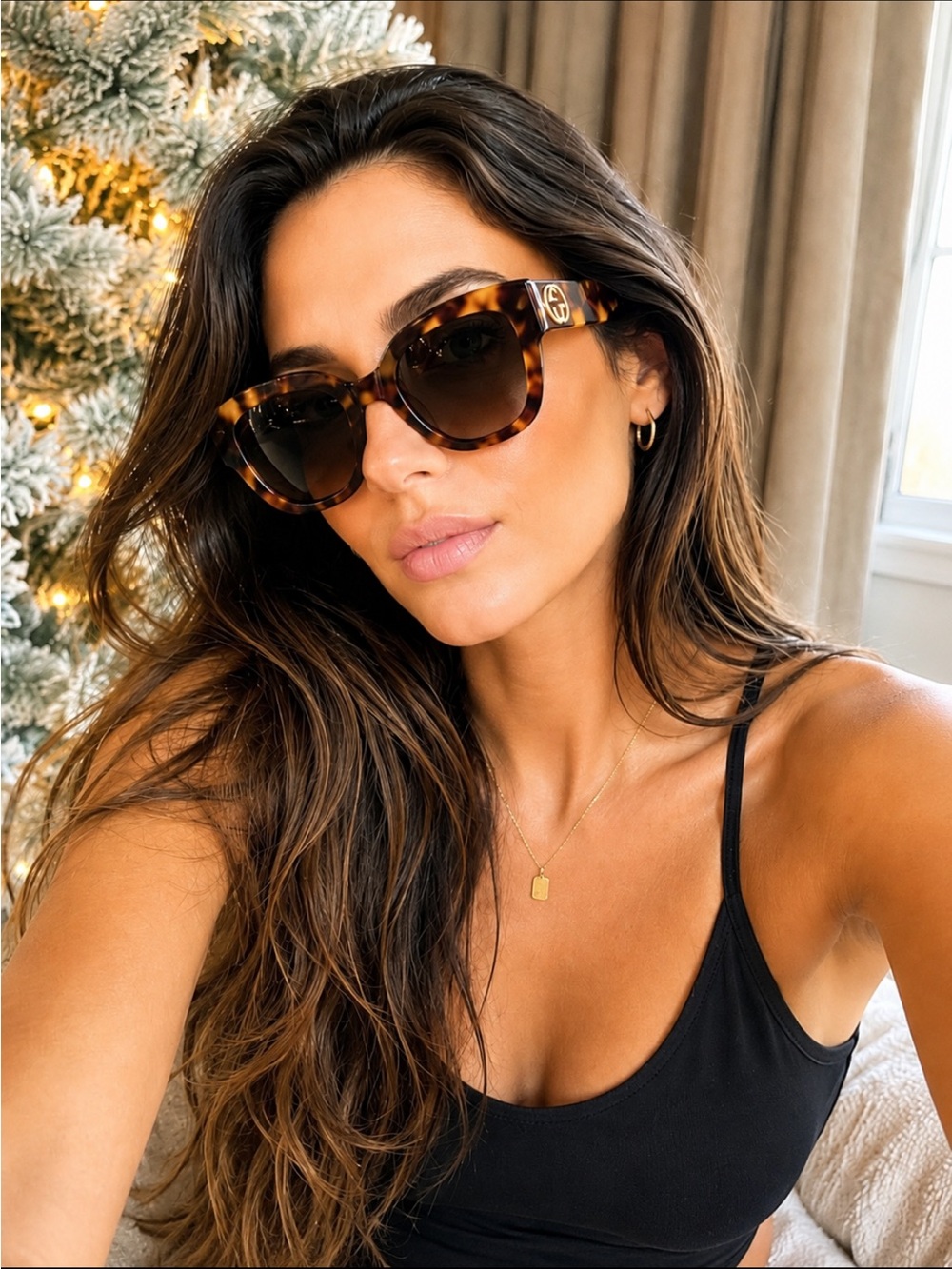 Gucci Tortoise Oversized Cat Eye Sunglasses